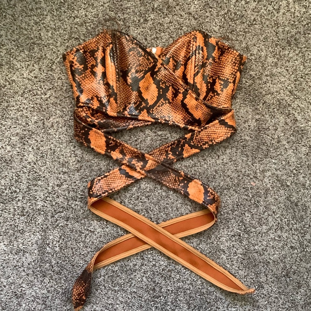 Urban Outfitters Strapless Snake Skin Top